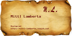 Mittl Lamberta névjegykártya